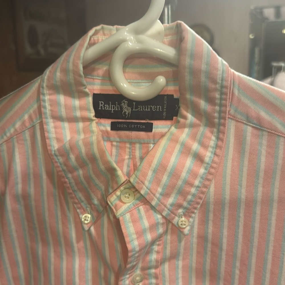 RALPH LAUREN PINK STRIPPED DRESS SHIRT